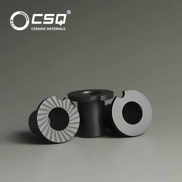 Os rolamentos cerâmicos industriais pretos pisam a luva ZrO2 SSiC