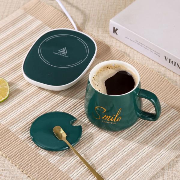 Customized Office Home Gift Set Eco-Friendly Ceramic Water Coffee Cup with Heater Mug