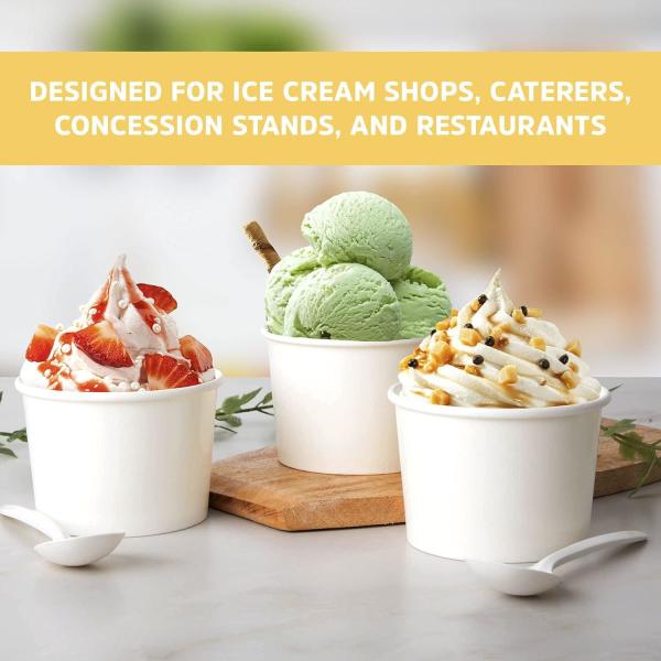 Eco amigable robusto de 12 oz copas de helado de papel de helado macetas