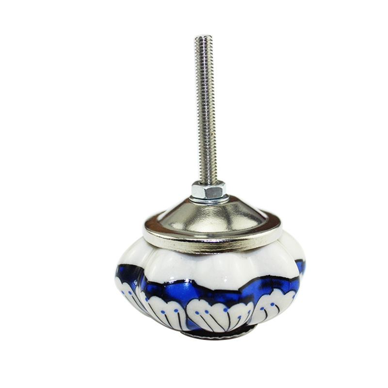 Vintage Bohemian Ceramic Petal Shape Colorful Handle Knob Kitchen Bedroom Drawer Cabinet Door Handle