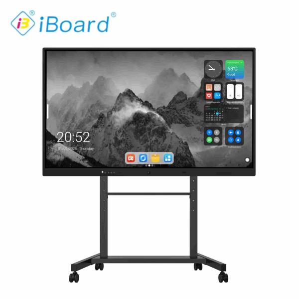 75 pulgadas de pantalla interactiva de panel plano con panel táctil inteligente con Android 14 8 + 128G para la educación