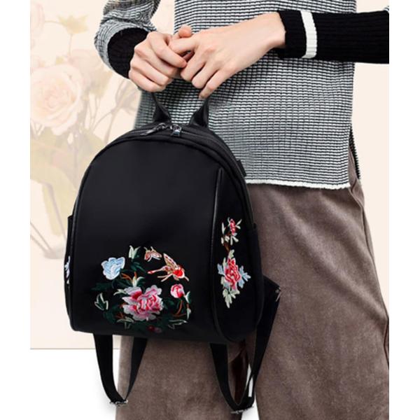 Nylon Embroidery Double Shoulder Bag Female Korean Version of The New Fashion Oxford Cloth Tourism shoulder bag backpack