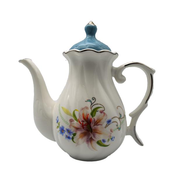 Charming Floral Theme Chinese Porcelain Tea Set in White Color Perfect for Wedding Gifts 23*22/15*10/6.5*14.5/11*12.5cm