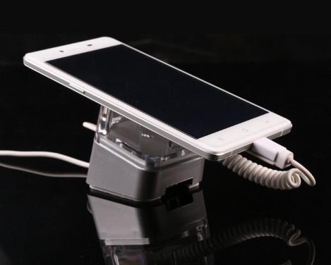 COMER anti-theft security showcase mobile phone retail shop with alarm and charging