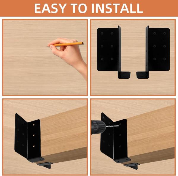 2 Pairs Split Joist Hanger Structural-Connectors Face Mount Hot Dip Galvanized Steel Joist Hangers