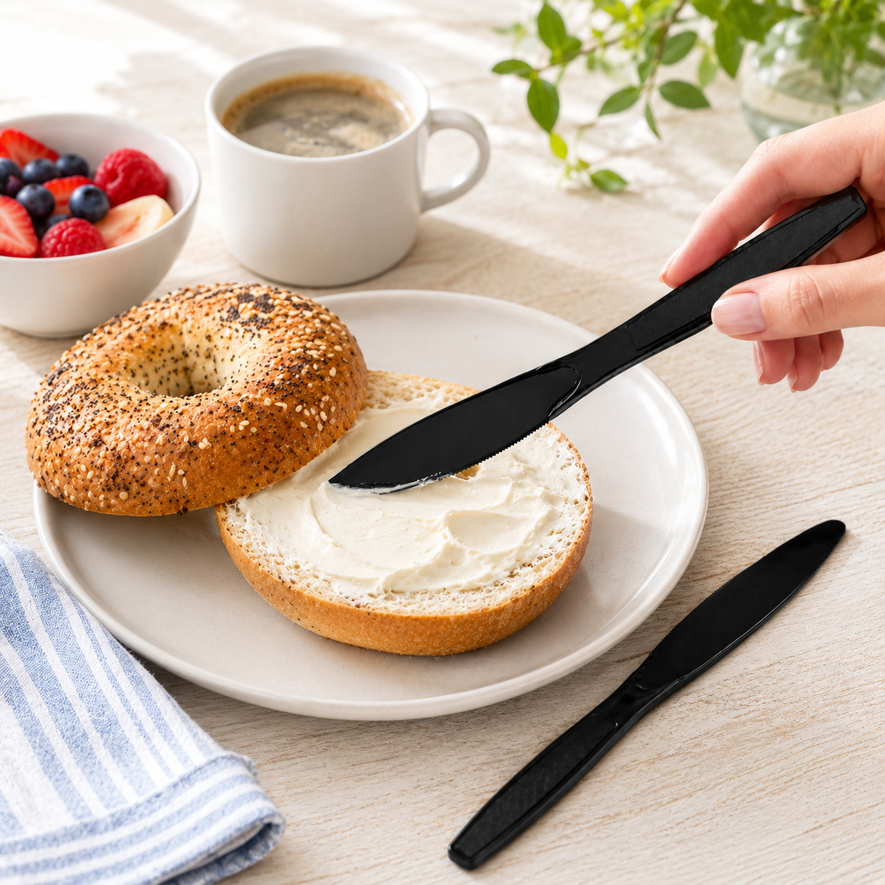 Japanese Style Disposable PP Spoon 160mm For Ramen Rice Asian Takeaway Meals