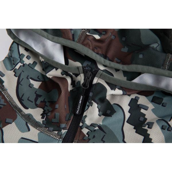 Mens Digital Camo Jacket Half Zip Hoodie With Chest Pocket