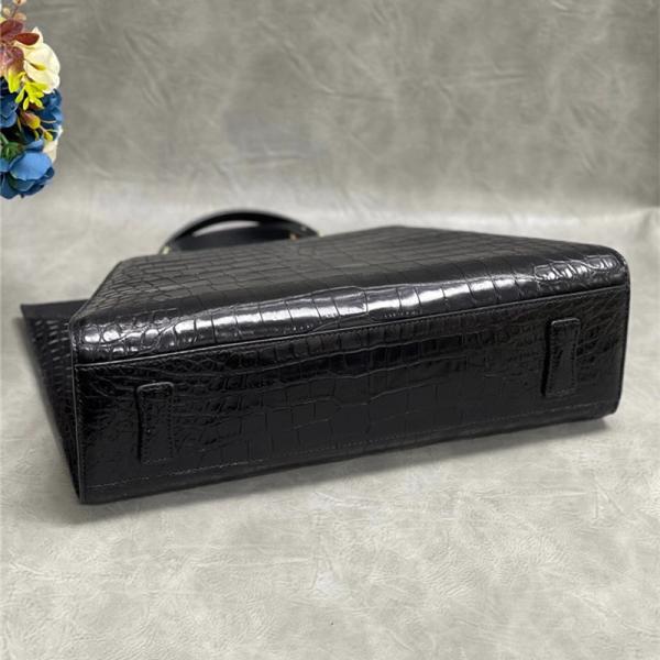 Authentic Crocodile Belly Skin OL Lady Large Working Purse Female Handbag Genuine Alligator Leather Women Shoulder Bag