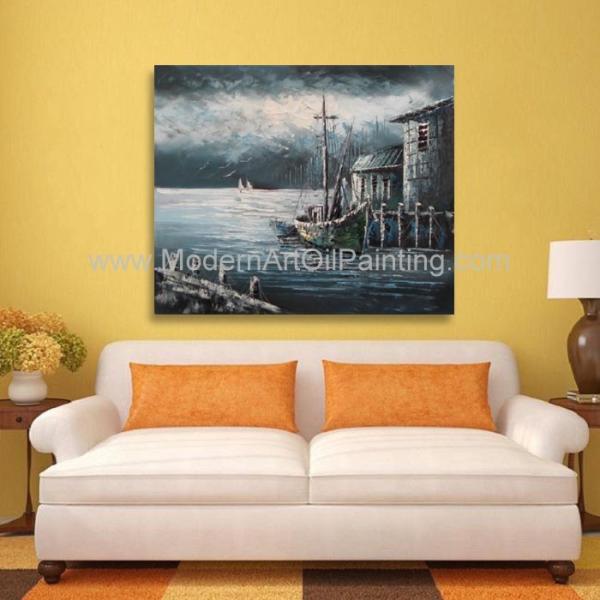 Contemporary Fishing Boat Painting At Sea  / Sailing Ship Paintings Prints