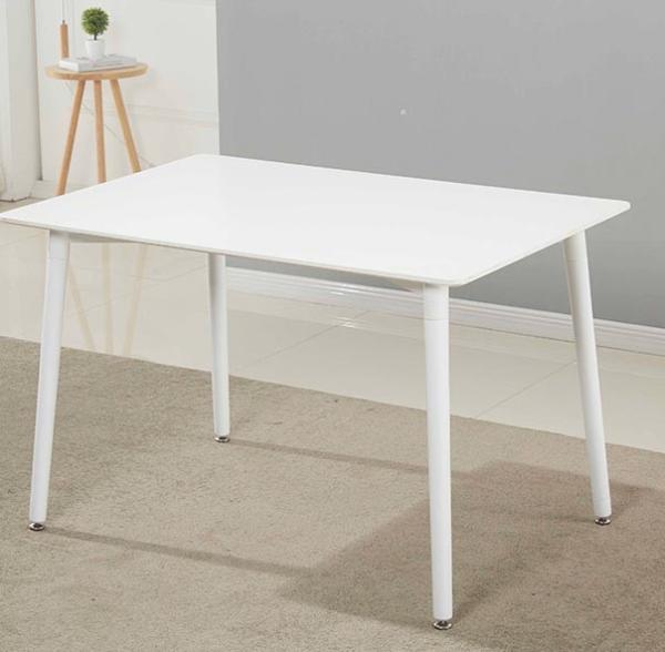 Rectangular European Style Mdf Dining Table With Metal Legs For Restaurant Furniture