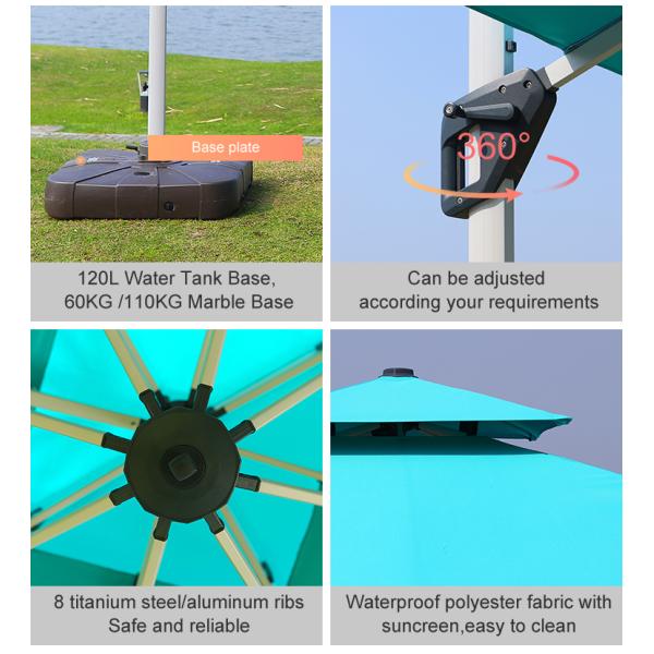 A jarda 220g clara conduzida tingiu o pátio Sunbrella impermeável de 3.5m