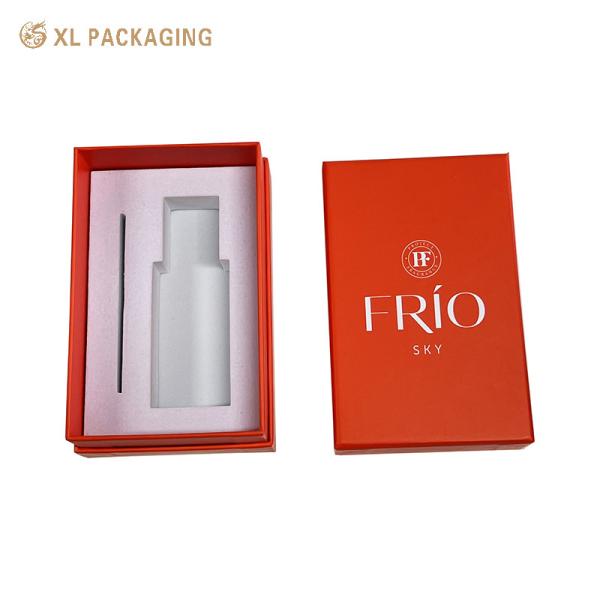 Wholesale Custom 3 Pieces Top Base Orange Perfume Gift Box Automatic Machine