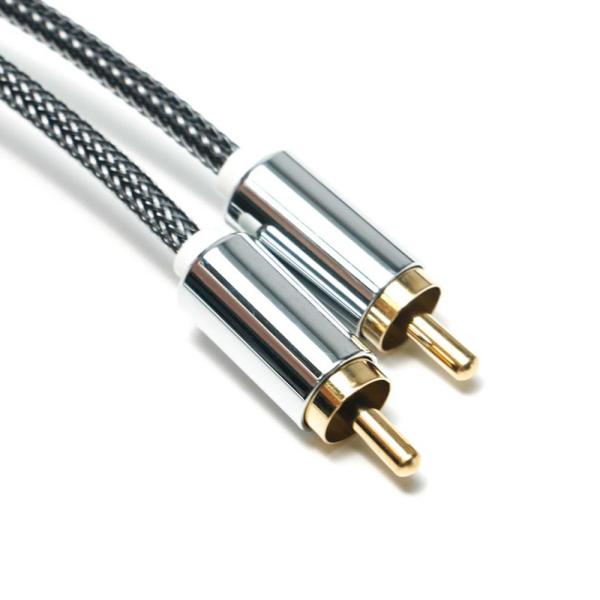 RCA Splendid Preto Nylon Malha Liga de Alumínio Shell OD6.0 Para Barra de Som HiFi Luxo Carro Áudio 1.5M