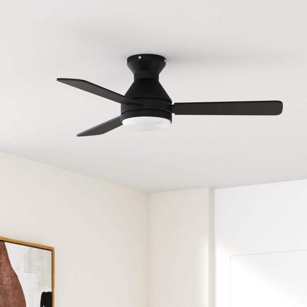 Ventilateur de plafond à LED déglaçable avec ampoule à vis Corps ABS moderne pour chambre Cuisine Salon