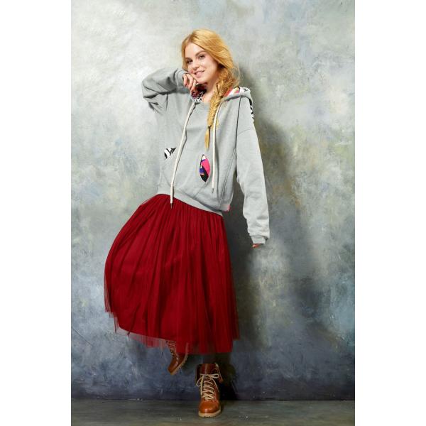 Фуфайки дам с капюшоном, белый свободный способ Джерси