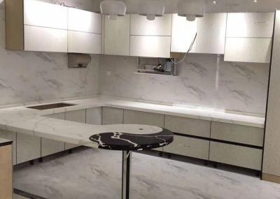 White Quartz Kitchen Worktops , Quartz Stone Countertops Customized Size
