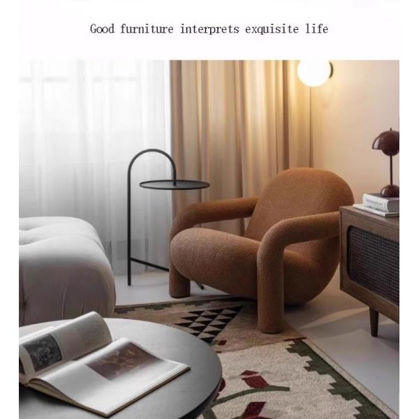 Custom Comfortable Upholstered Armrest Single Sofa Chair Solid Wood Frame Modern Velvet Fabric Dining Living Room Bedroom