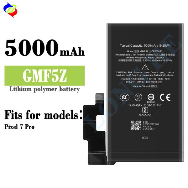 Перезаряжаемые батареи для Google Pixel 7 Pro Black GMF5Z Заменяющая батарея Оригинальная