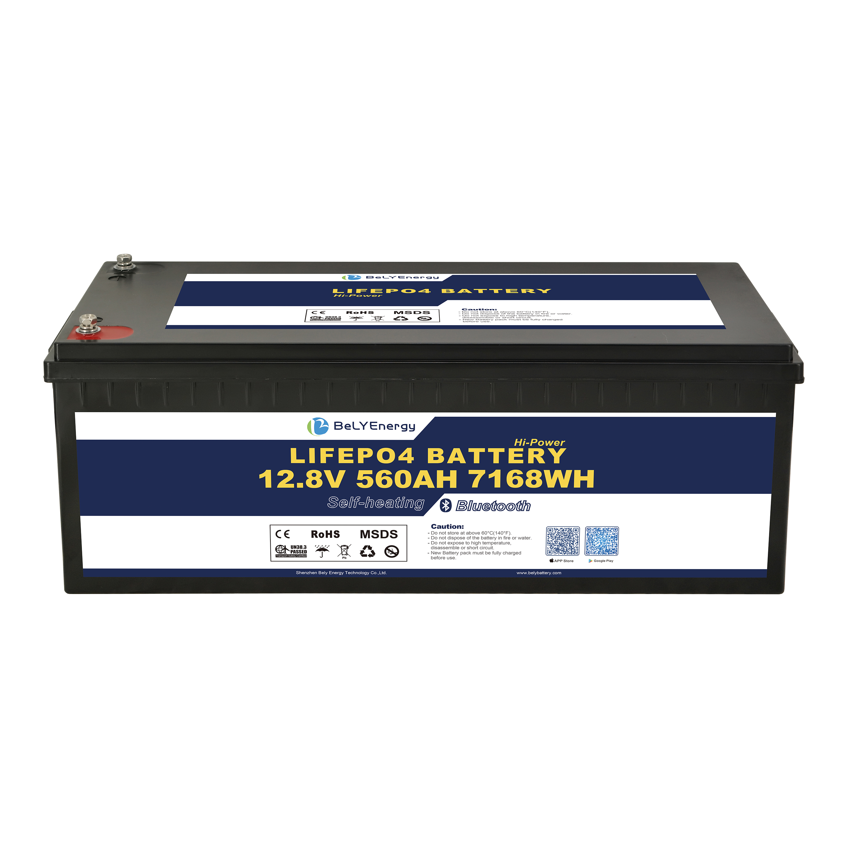 Батарея высокой емкости 12V560AH Литийная батарея LiFePO4 с BT и самонагреванием