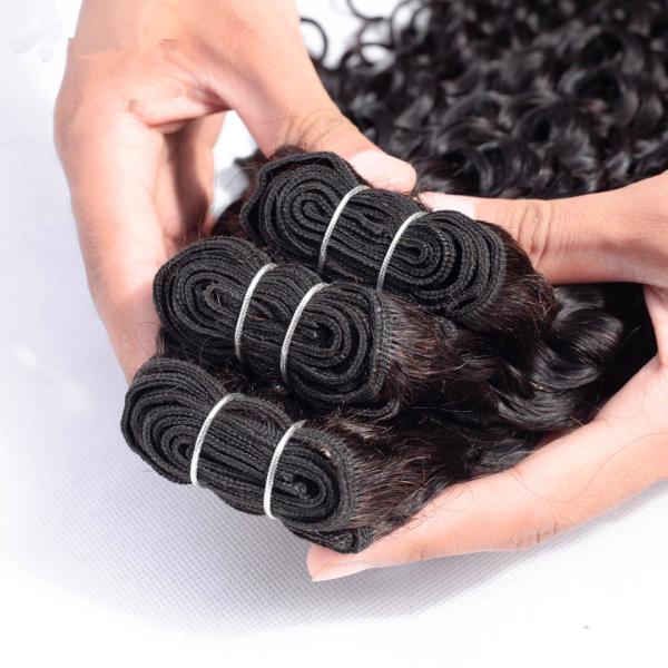 Prolongements non-traités de cheveux de Vierge de la vague d'eau 100 indiens naturels