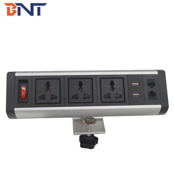 BNT office equipment smart automation office power strip with bracket on desk connector clamping on edge of the desk