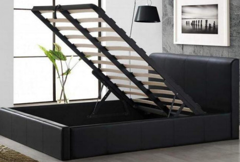 高い頭板の総合的な革ベッドの大型のガス上昇の貯蔵のベッド