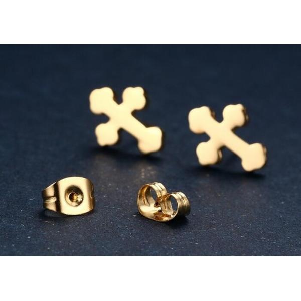 Personalized body piercing jewelry stainless steel cross stud earrings for women