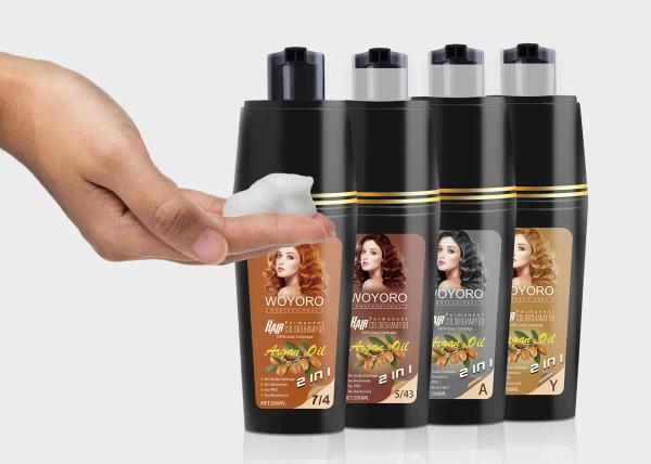 400ml  2 In 1 Cover White Gray Hair Dye Color Shampoo