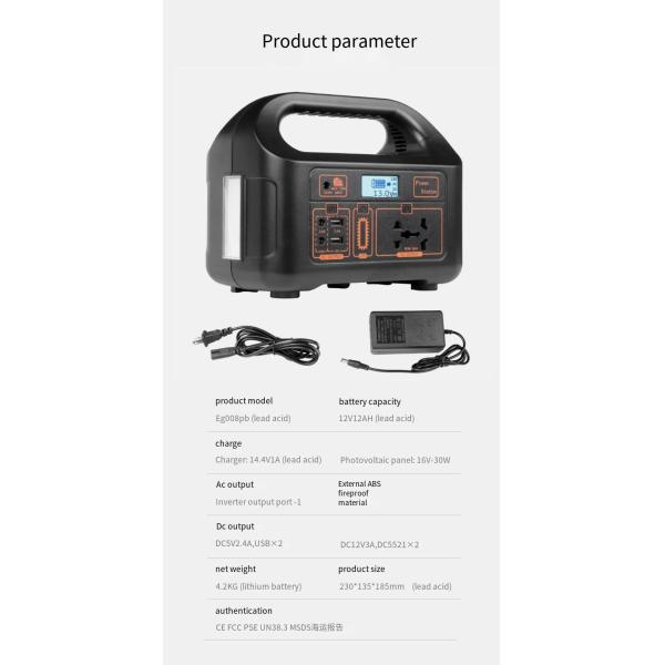 Кампинг Энергохранилище Дом Внешняя солнечная портативная станция зарядки 110 В Мобильная энергия