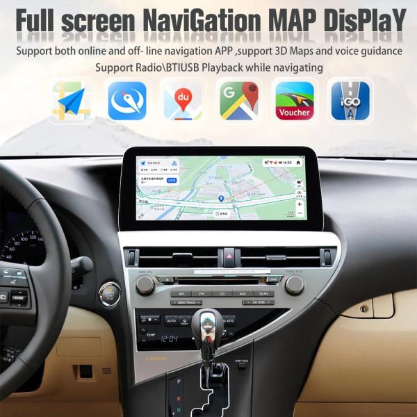 LEXUS RX 2009-2014 Bluetooth de pós-venda Car Stereo Radio Upgrade 12,3 polegadas touchscreen