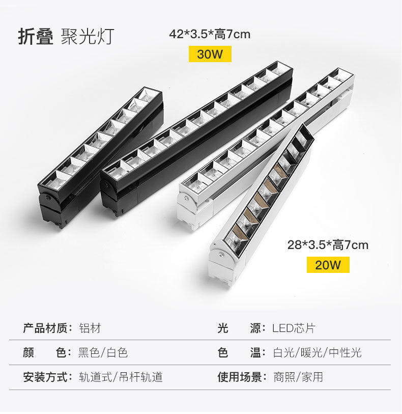 СИД 250V Tracklight, линейная белизна 7cm света пятна 1PH
