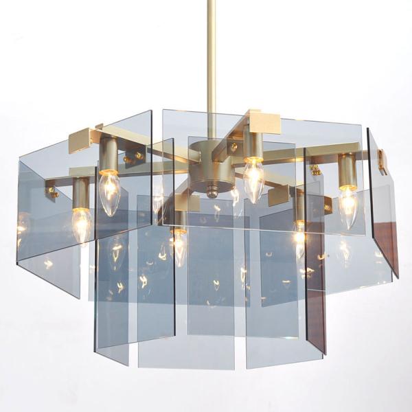 Post-modern simple square lens glass pendant lamp living room chandelier Dining room chandelier
