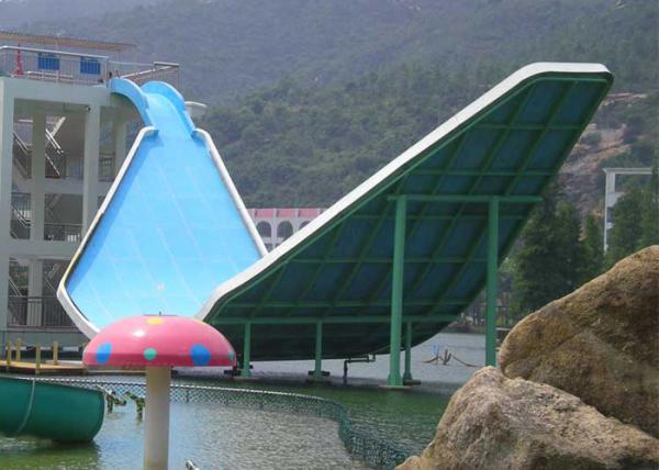 Swimming Pool Fiberglass Water Slide , Water Park Slide For Giant Aqua Park