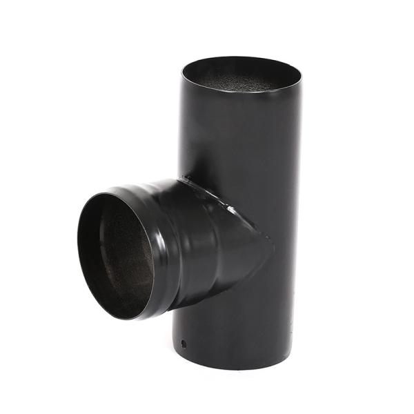 Decoration Black Flue Pipe , Single Wall Chimney Pipe Powder Coating Welded