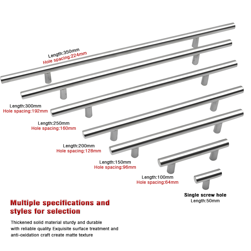 Modern Minimalist Stainless Steel T-shaped Handles for Bedroom Furniture Cabinet Doors and Drawers