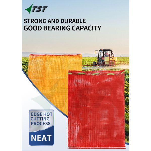 Plastic Polypropylene Tubular Potato Packing Bag Red Mesh Produce Onion Sacks Net Bags for Vegetables