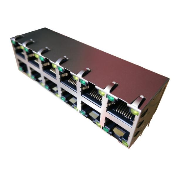 KA-0802-10N Stacked RJ45 Modular jack 2x6 Port 8P8C LAN 10/100BaseT
