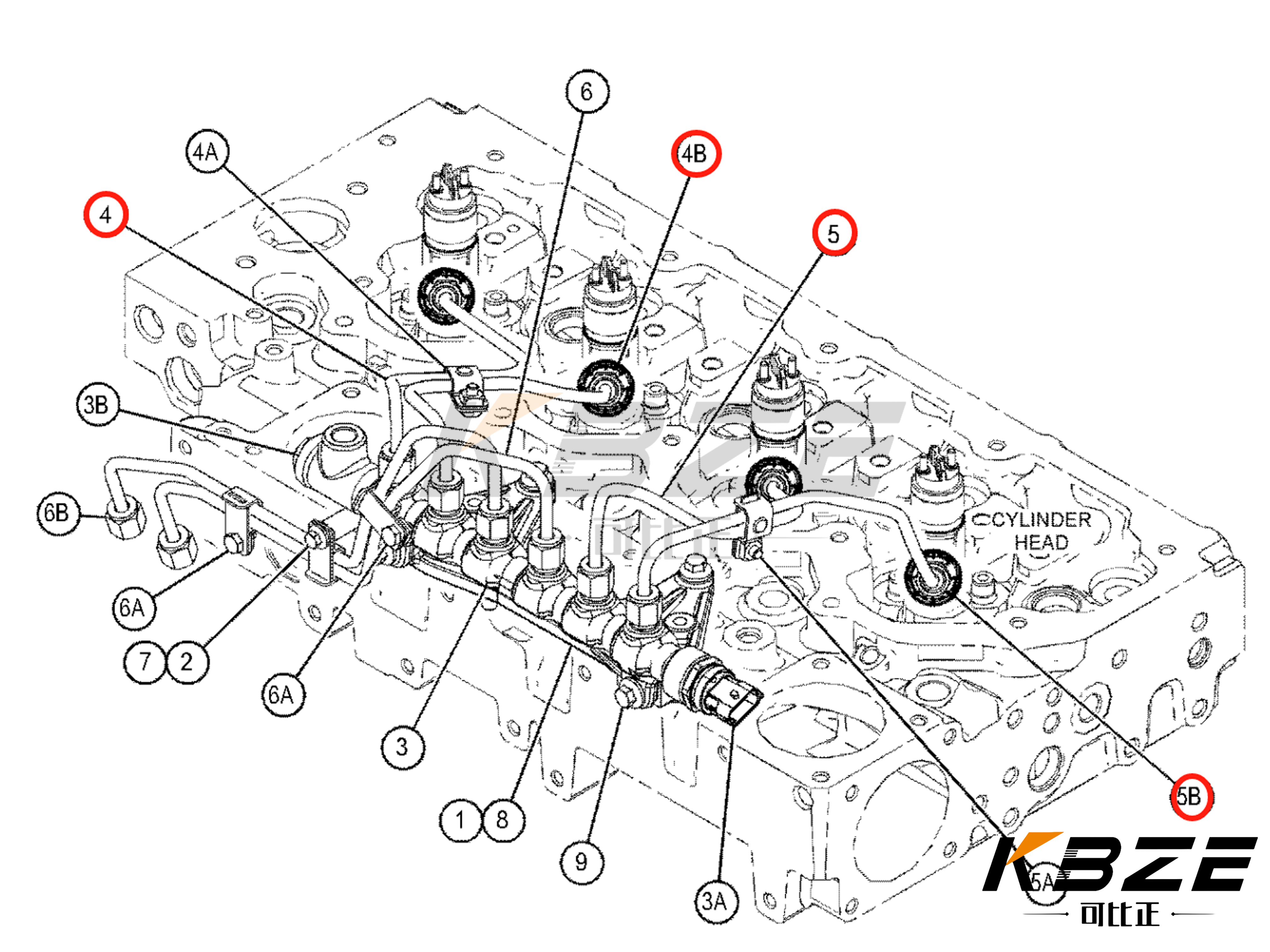 Экскаватор C-A-T C4.4 EFI Двигатель 396-2606, 396-2607 Инжекторные трубы