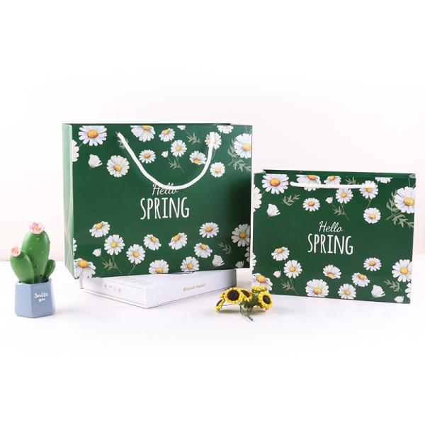 OEM Private Logo Paper Shopping Bags With Handles Hot Stamping Surface