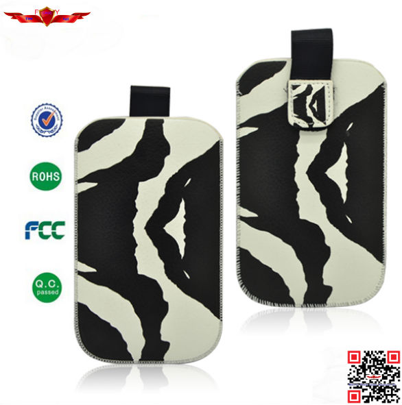 Hot Selling  Soft Synthetic PU leather Pull Pouch Leather Cover Cases For MOTO E