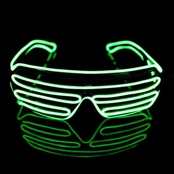Multi-Color EL Wire Shutter Glasses Light Up Glow Sunglasses For Concerts, Party, Night Clubs
