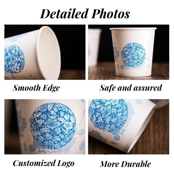 Drinking Cup Package Gross Weight 7.000kg Customized Disposable Paper Cups for Coffee