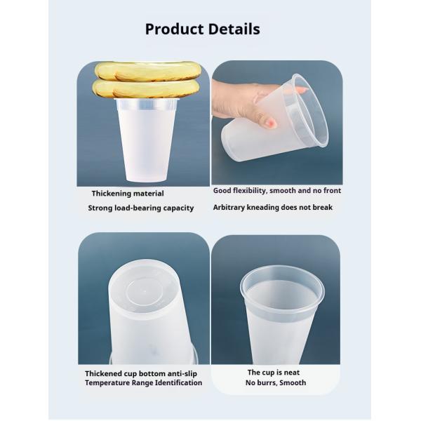 AT PACK Custom Single Wall Injection PP Plastic Cups 360ML 500ML 700ML Hard Cups for Tea Juice Bubble Milk
