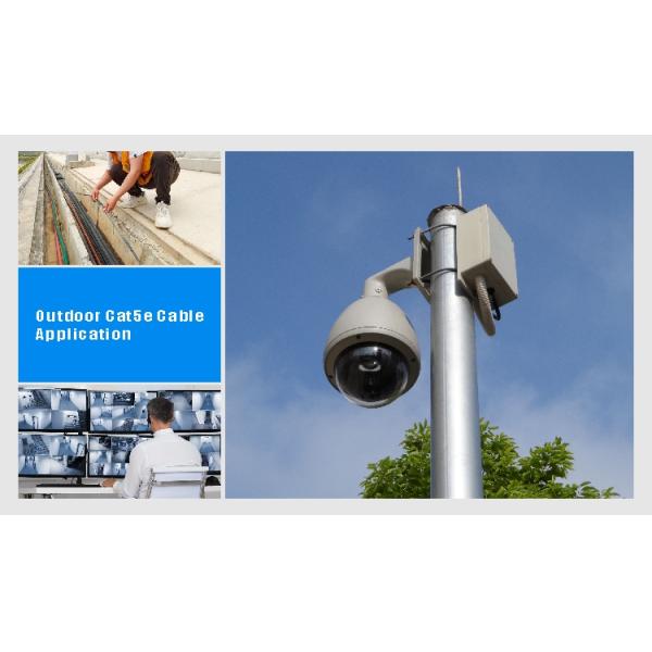 Outdoor UTP CAT5E Cable 24AWG Solid PE+PVC 500FT Black Outdoor Waterproof Cable