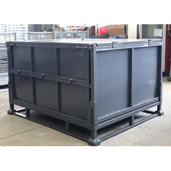 Envases a granel de la plataforma de la jaula de acero desmontable de la estantería de secado con la tapa