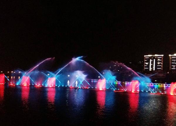 Exterior Floating Music Dancing Fountain Construction In Lake Large Scale