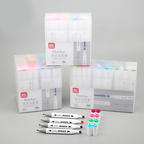 80 Colors Double-headed Oily Rich Color Best Art Markers Bullet Tip Permanent Colour Marker Pack