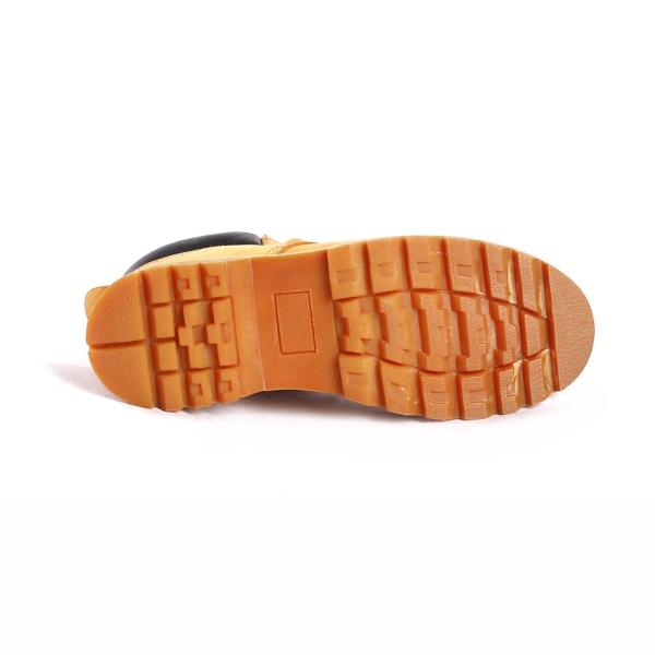 Lace Up Goodyear Safety Shoes Rubber Sole Steel Insole Smooth Cow Leather Upper Sport Type