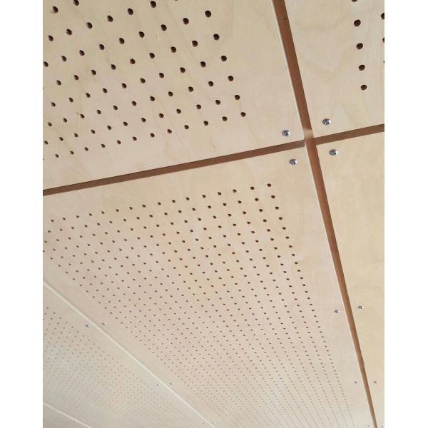 Free Samples Perforated Acoustic Panel Natural Melamine Board for Studio