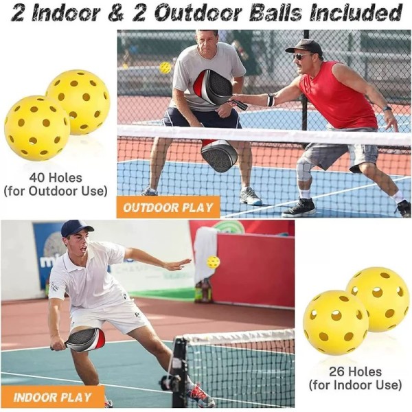 Durable 40-Hole & 26-Hole Pickleball Balls with Eco-Friendly Material and 12-Inch Yellow Size for Children's Training